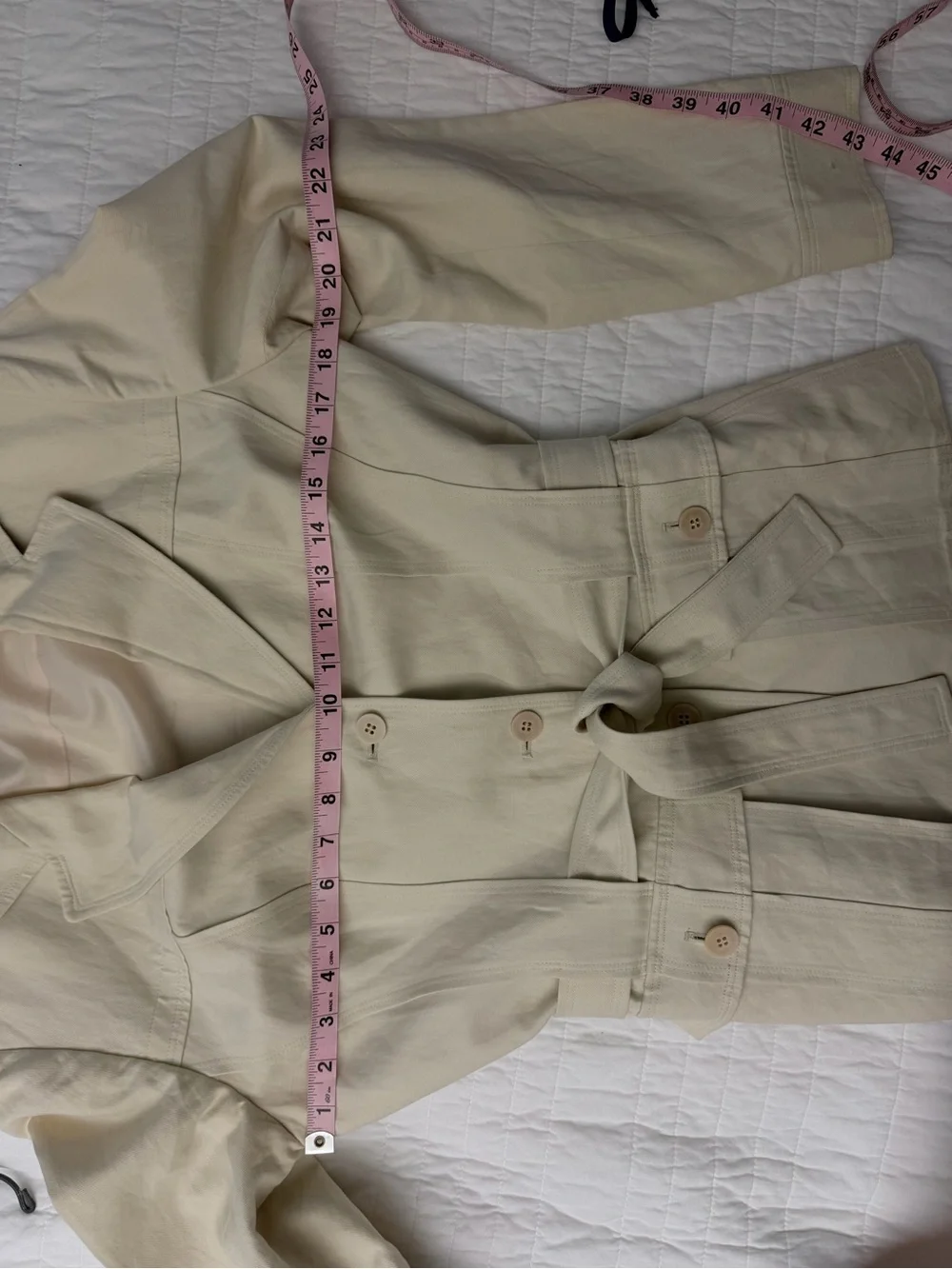 Talbots Cream Italian Blend Tie-Waist Blazer Size 6